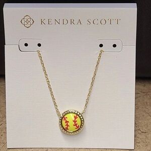 Kendra Scott Softball Gold Short Pendant Necklace